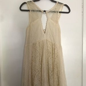 Free People dont you dare lace lurex dress xs NWOT